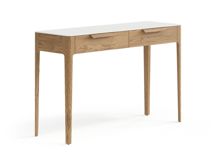 Мебель Консоль Piega 2 ящика. Цвет Дуб мускатный матовый. Материал Массив дуба матовый. Коллекция Консоль Piega 2 ящика. Картинка.