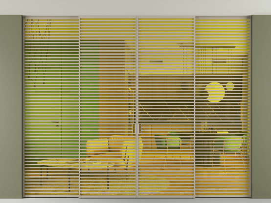 Алюминевая перегородка АЛПР 040.07_АБСК_ПРОЗ ЖЕЛ_new. Цвет Алюминий бисквитный. Материал Алюминий в эмали. Коллекция Перегородка Formato внутри проёма скрытое крепление в потолок 4 створки. Фото. Алюминевая перегородка АЛПР 040.07_АБСК_ПРОЗ ЖЕЛ_new. Цвет Алюминий бисквитный. Материал Алюминий в эмали. Коллекция Перегородка Formato внутри проёма скрытое крепление в потолок 4 створки. Картинка.