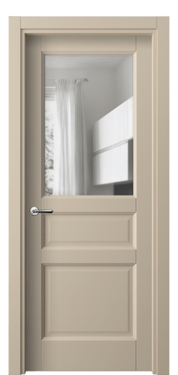 Дверь межкомнатная 1432 ПЭСБ Прозрачное стекло. Цвет ПЭТ светло-бежевый. Материал ПЭТ. Коллекция Galant. Картинка.