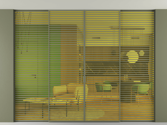 Алюминевая перегородка АЛПР 040.07_АОТ_ПРОЗ ЖЕЛ_new. Цвет Алюминий оливковый тёмный. Материал Алюминий в эмали. Коллекция Перегородка Formato внутри проёма скрытое крепление в потолок 4 створки. Фото. Алюминевая перегородка АЛПР 040.07_АОТ_ПРОЗ ЖЕЛ_new. Цвет Алюминий оливковый тёмный. Материал Алюминий в эмали. Коллекция Перегородка Formato внутри проёма скрытое крепление в потолок 4 створки. Картинка.