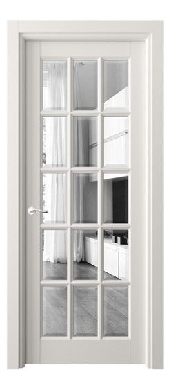 Дверь межкомнатная 0708 ДПБЛ ЗЕР-Ф. Цвет Дуб пудровый белый. Материал Массив дуба эмаль. Коллекция Лигнум. Картинка.