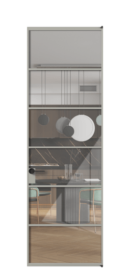 Дверь межкомнатная АЛПЛ040.04 АНСР Алюминий нейтральный серый Stopsol Clear прозрачное. Цвет Алюминий нейтральный серый. Материал Алюминий в эмали. Коллекция Formato. Картинка.