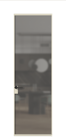 Дверь межкомнатная АЛПЛ040.01 АБСР Серый сатин триплекс. Цвет Алюминий бежево-серый. Материал Алюминий в эмали. Коллекция Formato. Картинка.