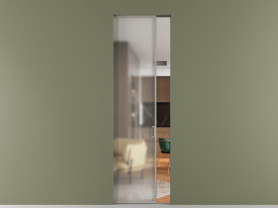 Алюминевая перегородка АЛПР 040.01 МНСР Matelux Crystalvision. Цвет Алюминий нейтральный серый. Материал Алюминий в эмали. Коллекция Перегородка Формато скрытый пенал 1 створка. Картинка.