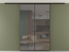 Перегородка Formato вдоль стены на потолок 2 створки