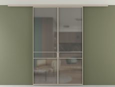 Перегородка Формато вдоль стены на потолок 2 створки