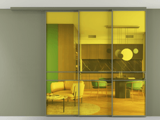 Перегородка Formato вдоль стены на потолок телескопик синхро 3