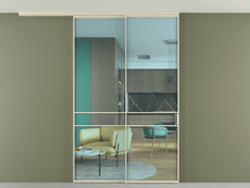 Перегородка Formato вдоль стены на потолок 2 створки с синхронным механизмом