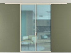 Перегородка Формато вдоль стены на потолок 2 створки