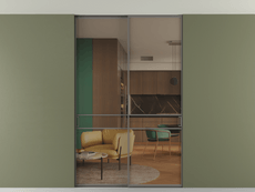 Перегородка Формато внутри проёма скрытое крепление в потолок 2 створки