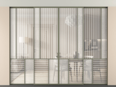 Перегородка Мозаик внутри проёма скрытое крепление в потолок 4 створки