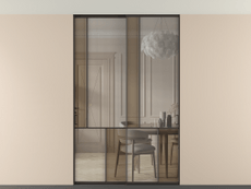 Перегородка Mosaic внутри проёма скрытое крепление в потолок 2 створки