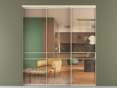 Перегородка Формато внутри проёма 3 створки с синхронным механизмом