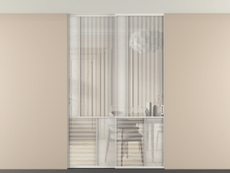 Перегородка Мозаик внутри проёма скрытое крепление в потолок 2 створки