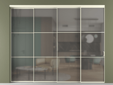 Перегородка Формато внутри проёма 4 створки с синхронным механизмом