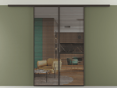 Перегородка Формато вдоль стены на потолок 2 створки