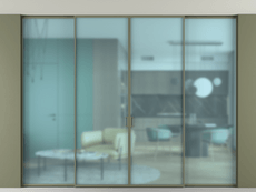 Перегородка Formato внутри проёма скрытое крепление в потолок 4 створки