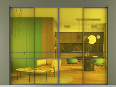 Перегородка Formato внутри проёма 4 створки