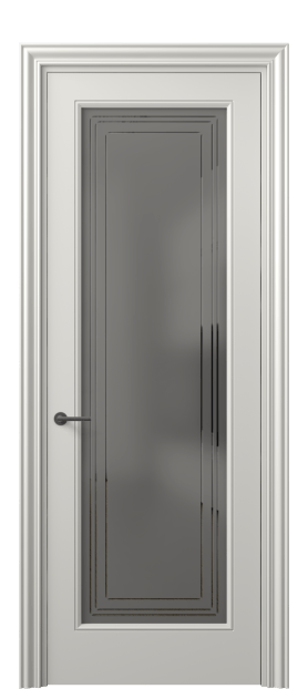 Дверь межкомнатная 8400 МСР Серое сатинированное стекло с гравировкой Маскот. Цвет Матовый серый. Материал Гладкая эмаль. Коллекция Mascot. Картинка.